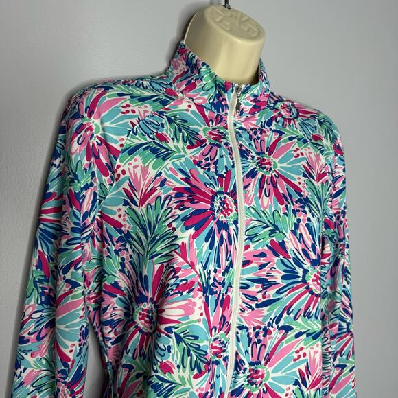 San Soleil UPF 50 Full Zip Lightweight Full Zip Jacket Floral Golf Performance S - Picture 2 of 9